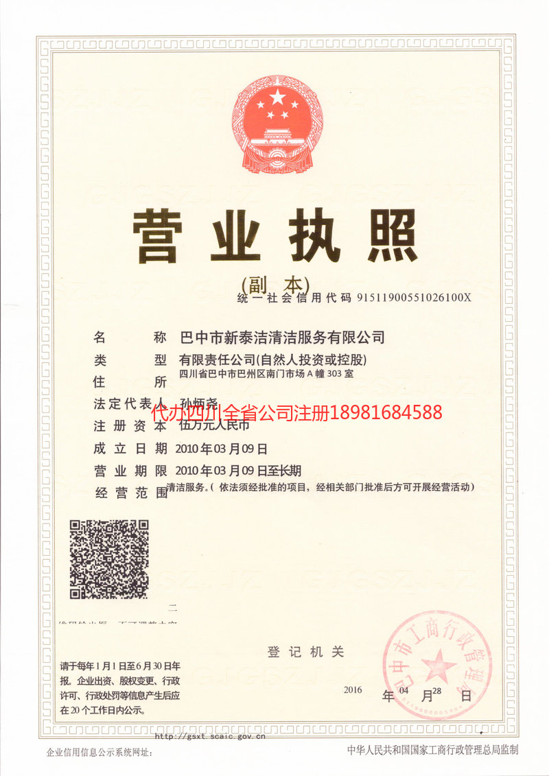 泰安泰安新泰洁清洁服务有限公司